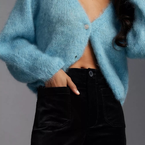 The Colette Velvet Crop Wide-Leg Pants by Maeve - Picture 7 of 7